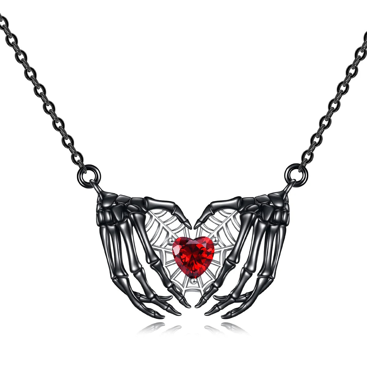 Collar Gótico Corazón y Alas de Murciélago