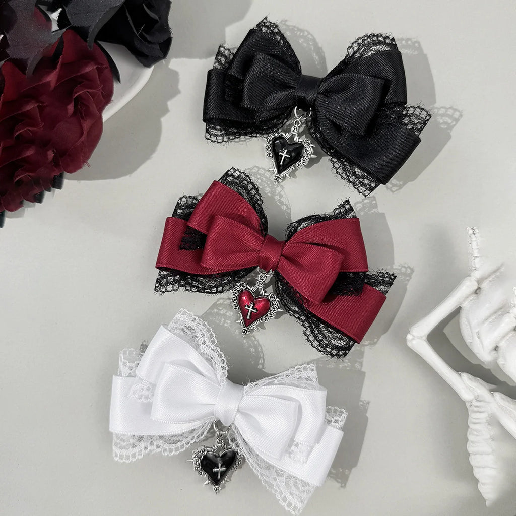Clip de Lazo Negro Estilo Gothic Lolita