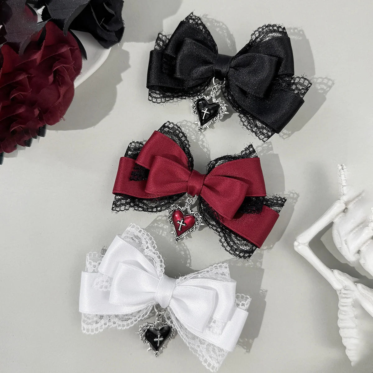 Clip de Lazo Negro Estilo Gothic Lolita