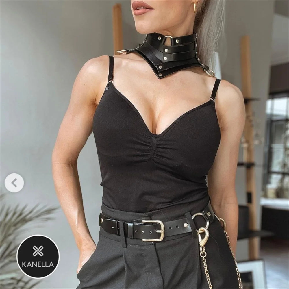 Choker Punk de Cuero con Remaches Goth