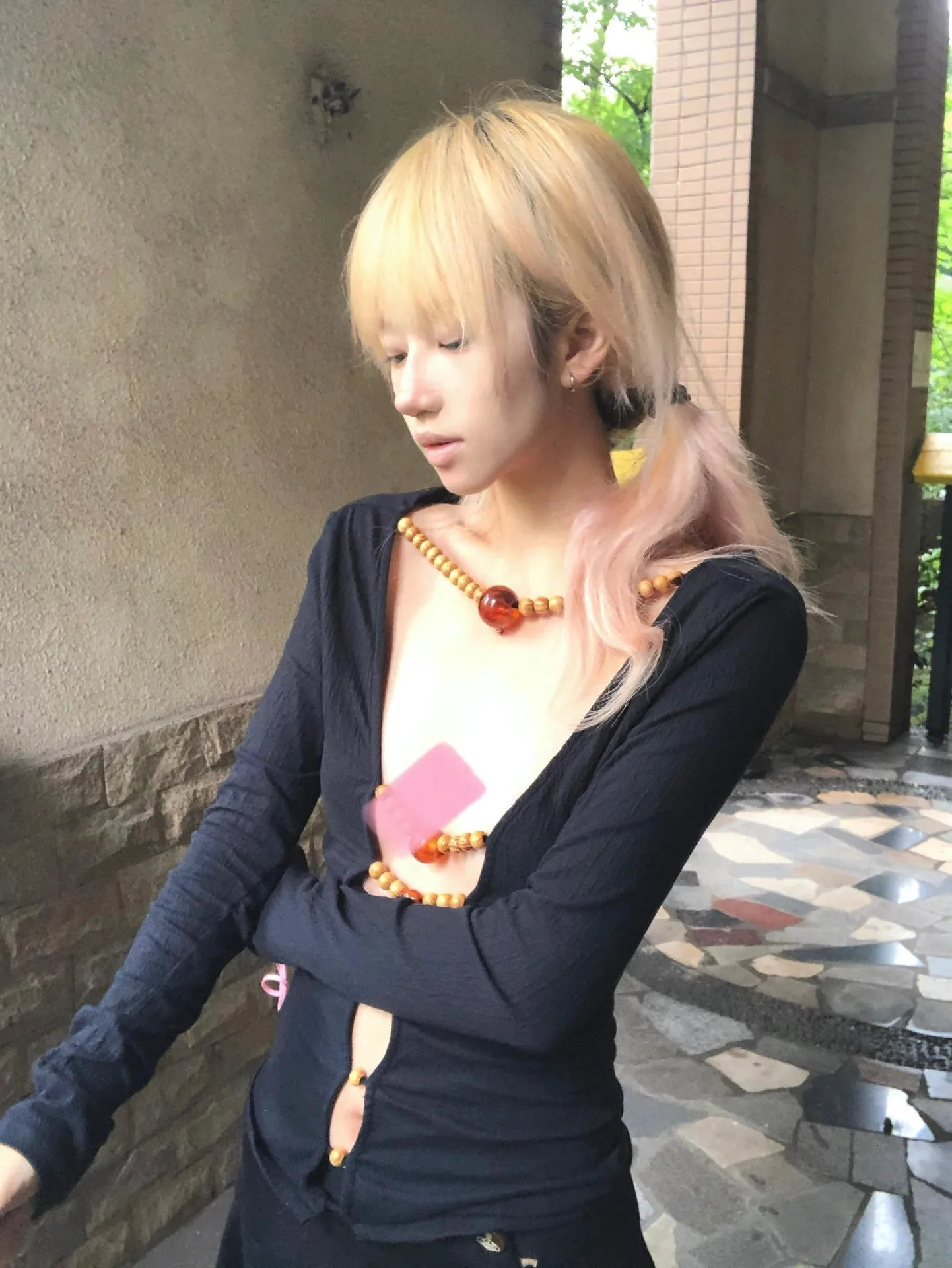 Top Harajuku Vintage Manga Larga con Aberturas