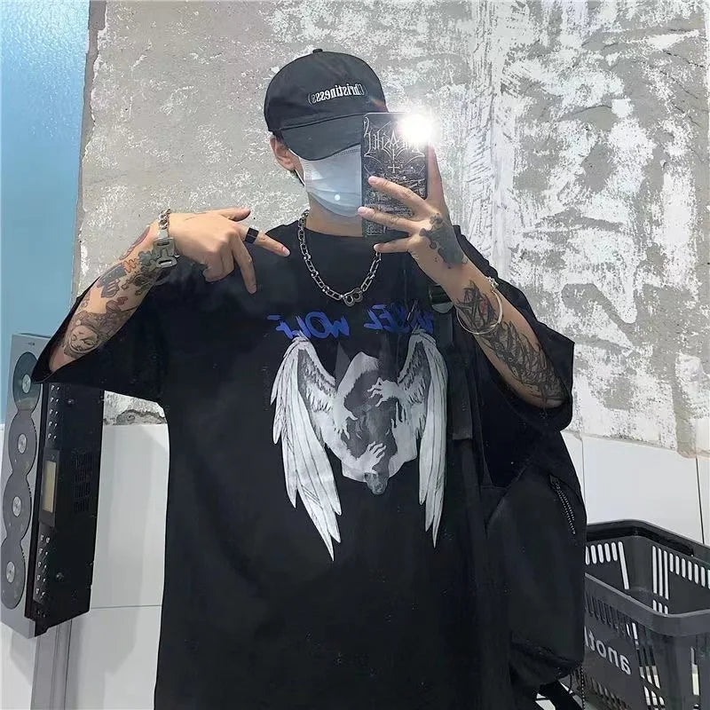 Camiseta Dark Anime Skull Streetwear
