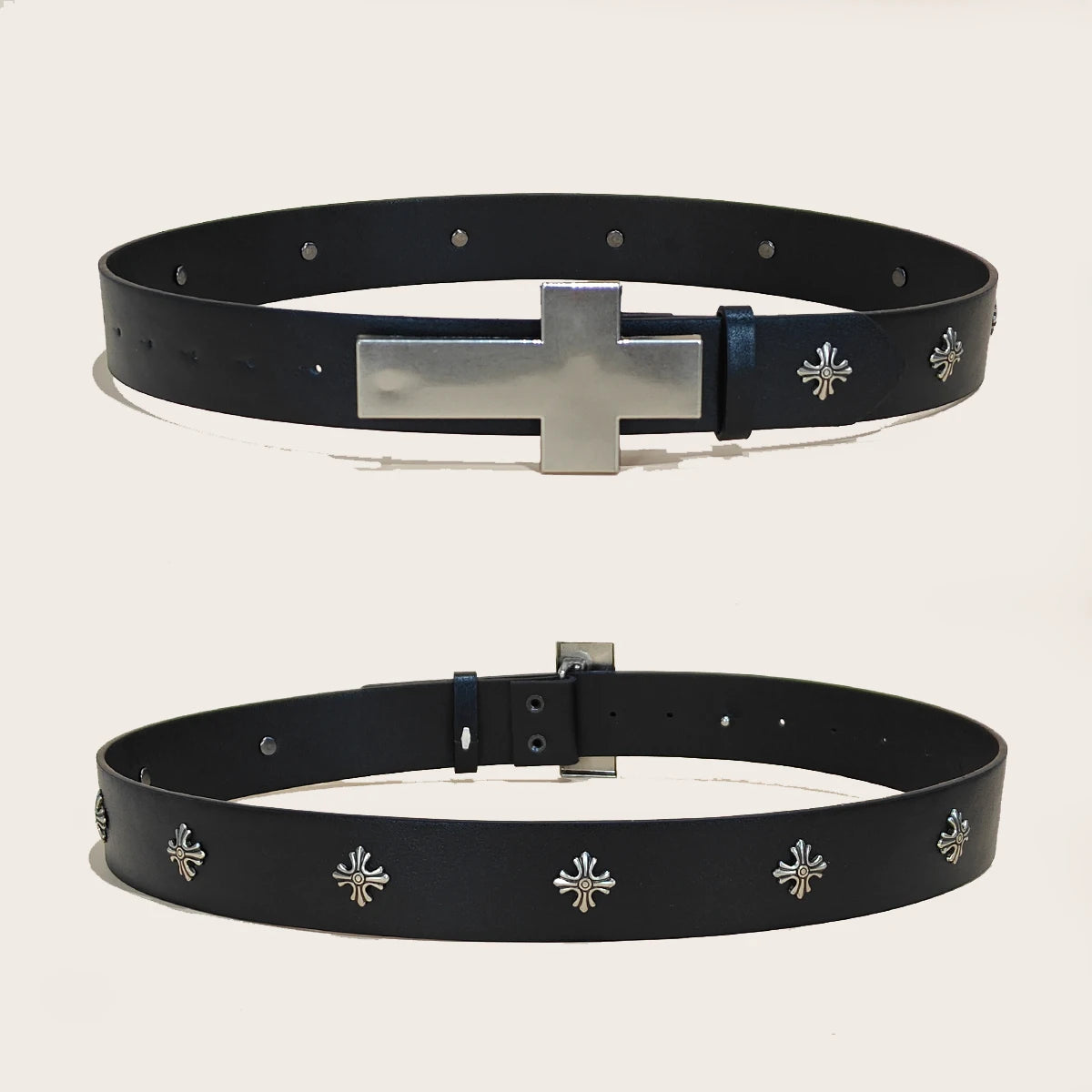 Cinturón Punk con Cruces y Tachas Y2K