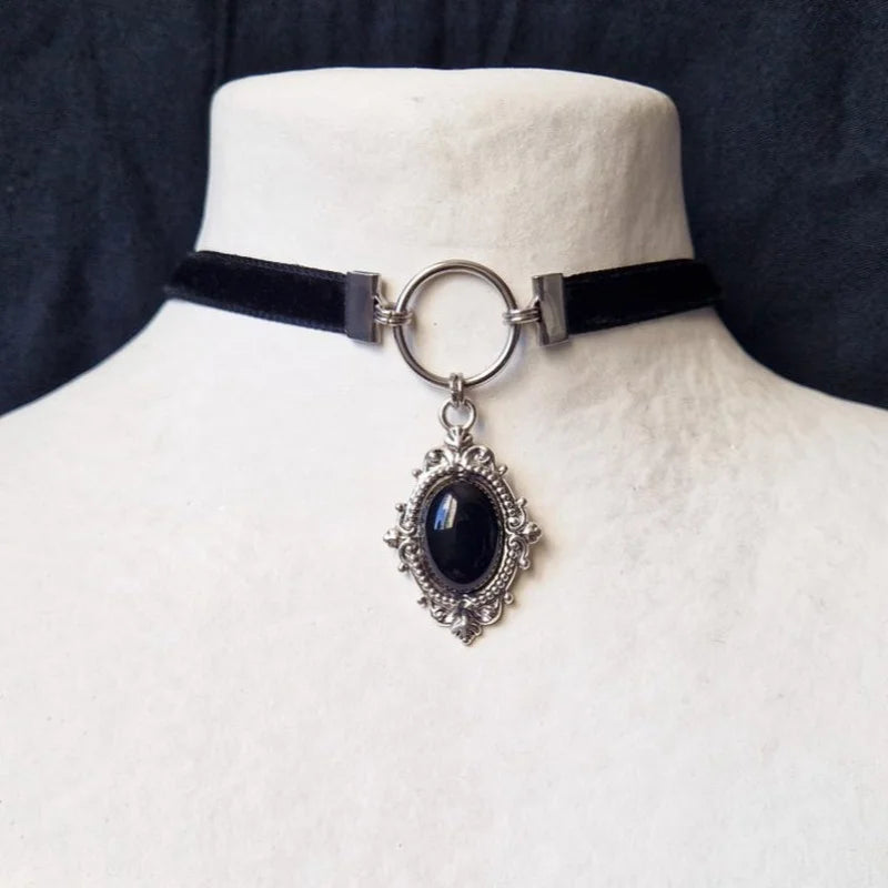 Choker Camafeo Gótico Vampiro Velvet
