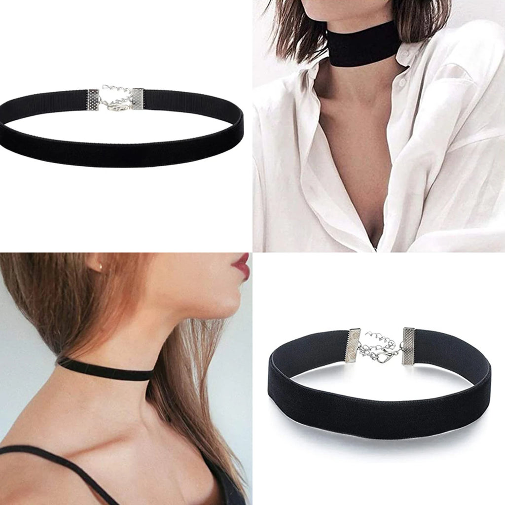 Choker de Terciopelo Negro Gótico Vintage