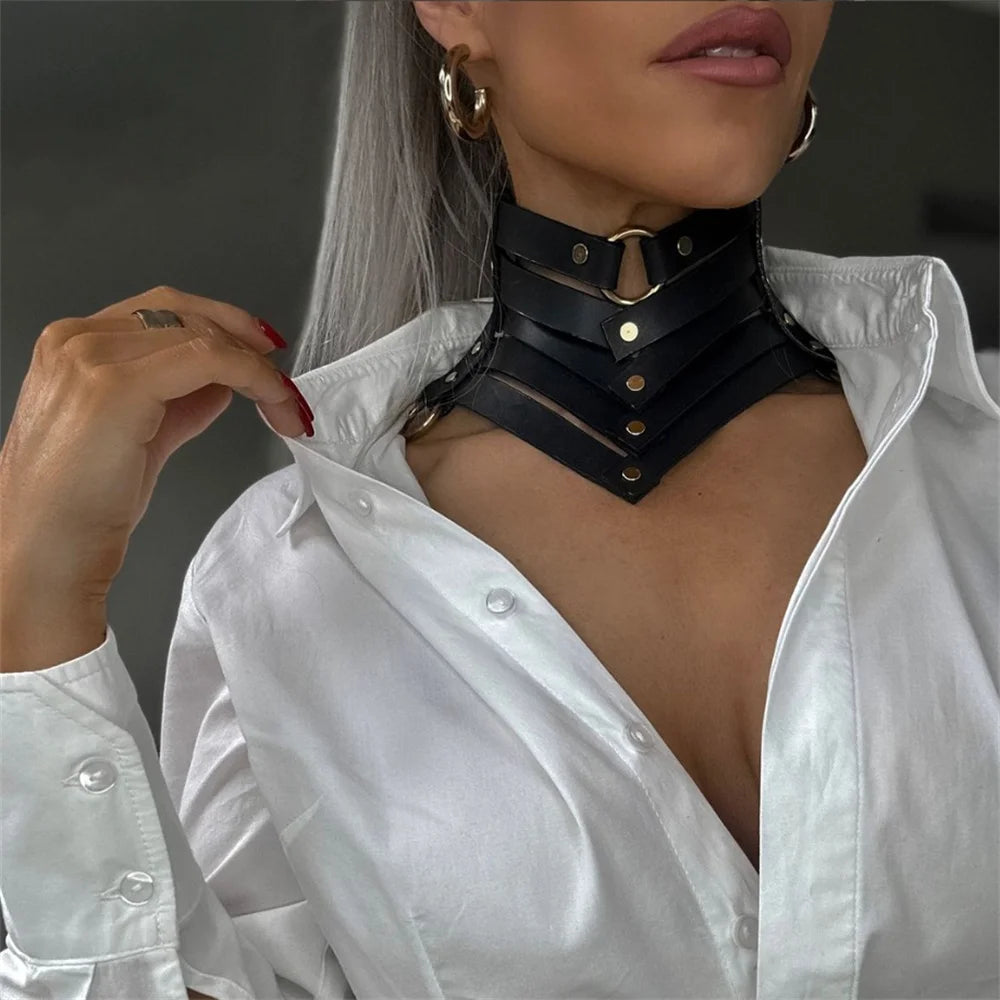 Choker Punk de Cuero con Remaches Goth