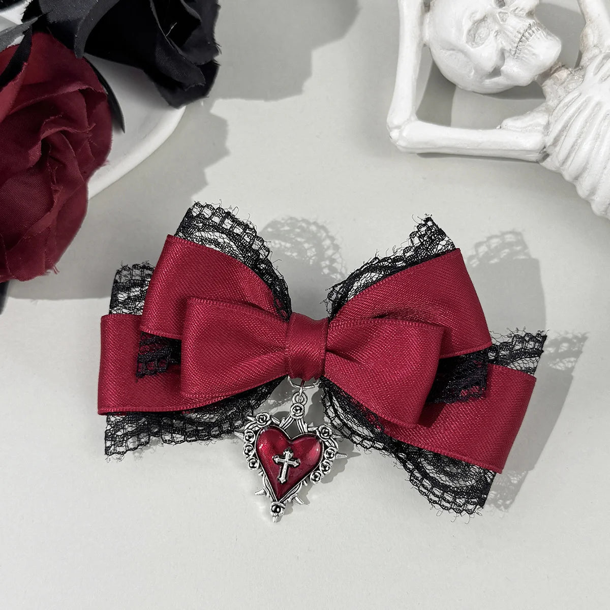 Clip de Lazo Negro Estilo Gothic Lolita