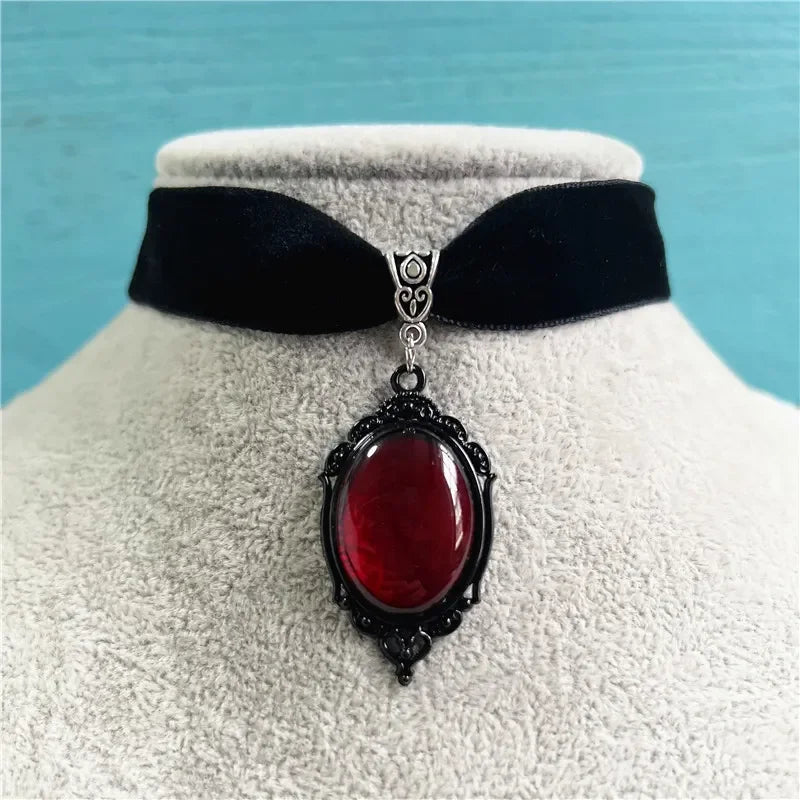 Choker Camafeo Gótico Vampiro Velvet