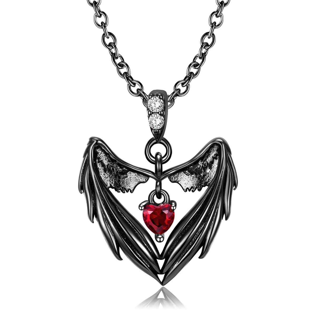 Collar Gótico Corazón y Alas de Murciélago