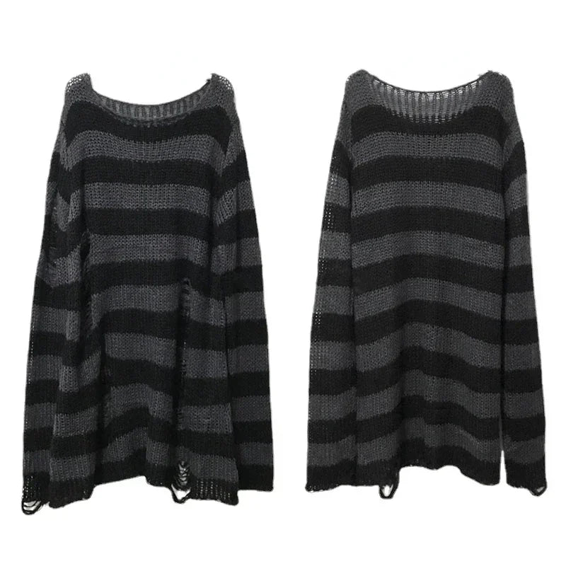Sweater Gótico Deshilachado Midnight