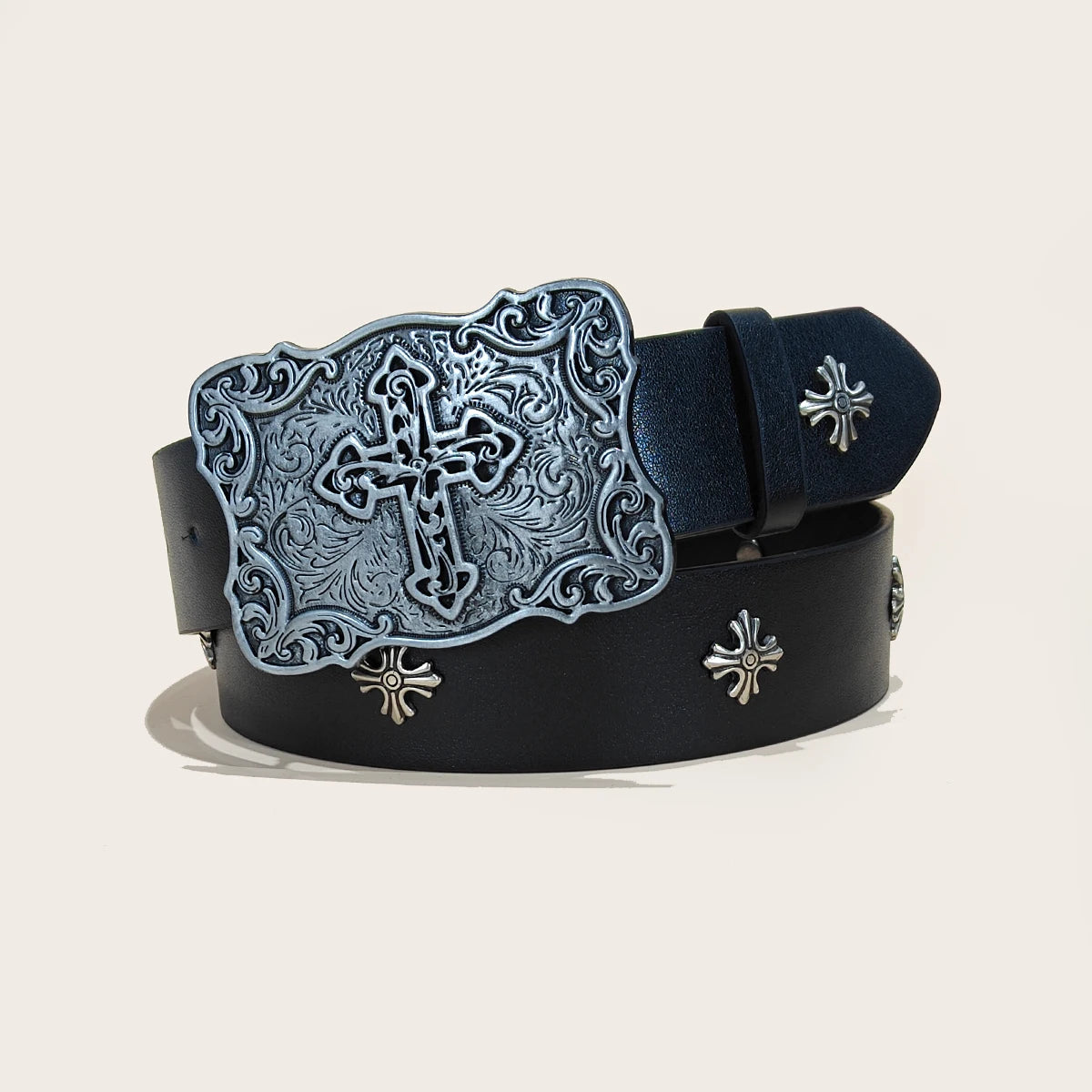 Cinturón Punk con Cruces y Tachas Y2K