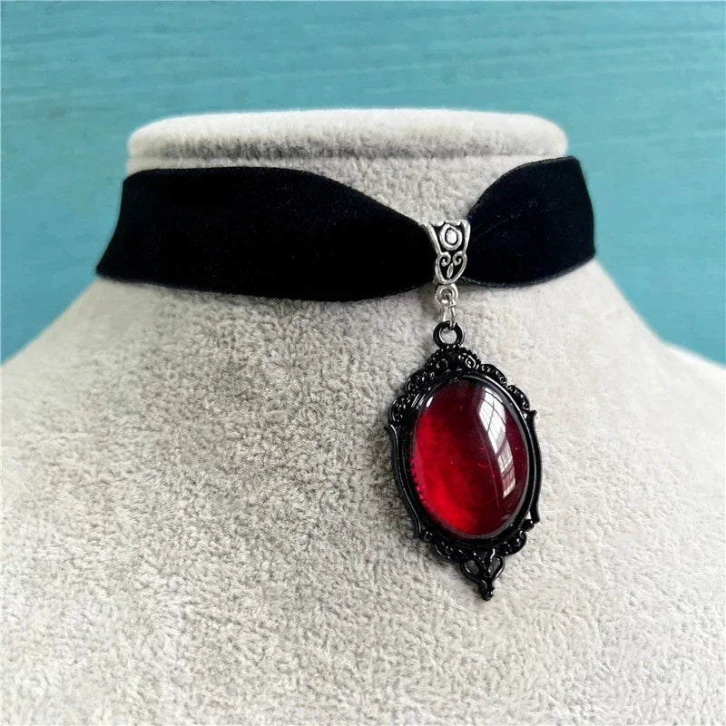 Choker Camafeo Gótico Vampiro Velvet