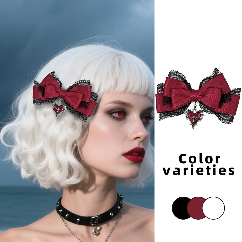 Clip de Lazo Negro Estilo Gothic Lolita
