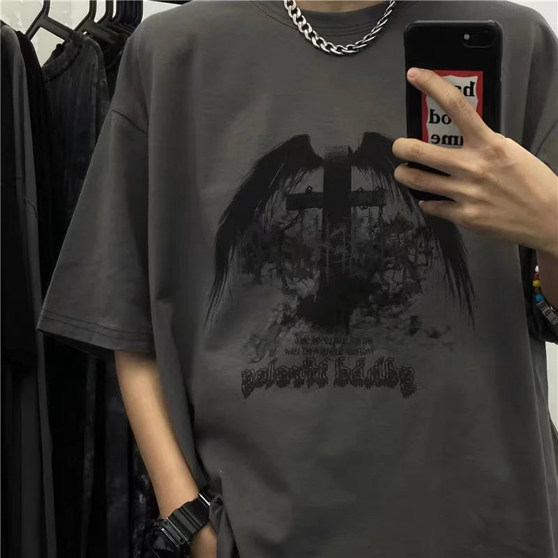 Camiseta Dark Anime Skull Streetwear