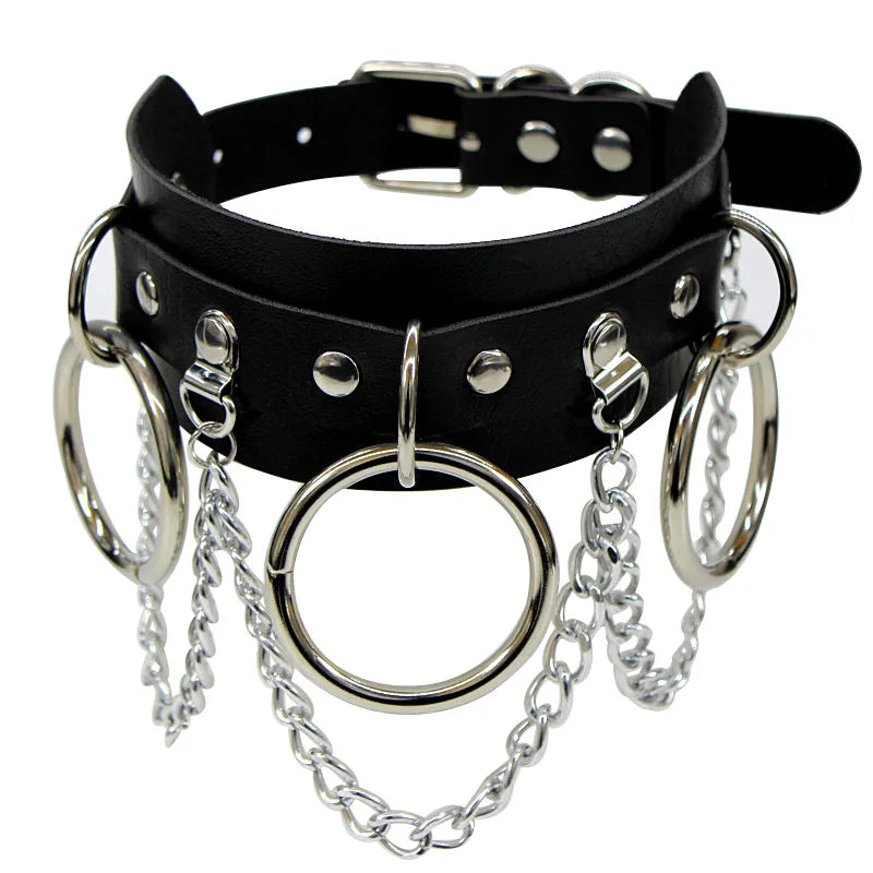 Choker de Cuero PU con Candado de Corazón y Llave – Gargantilla Punk Gothic