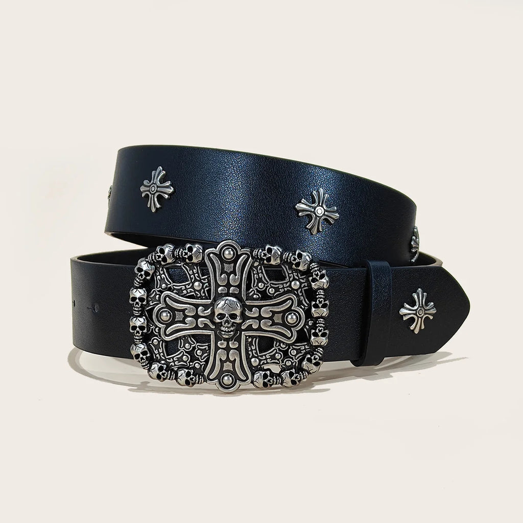 Cinturón Punk con Cruces y Tachas Y2K