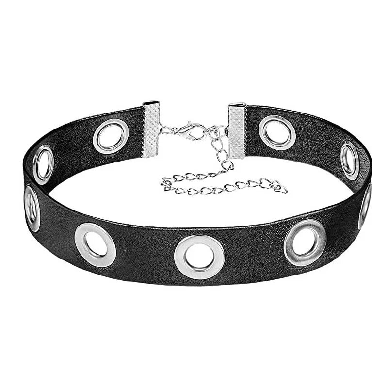 Choker de Cuero PU con Candado de Corazón y Llave – Gargantilla Punk Gothic