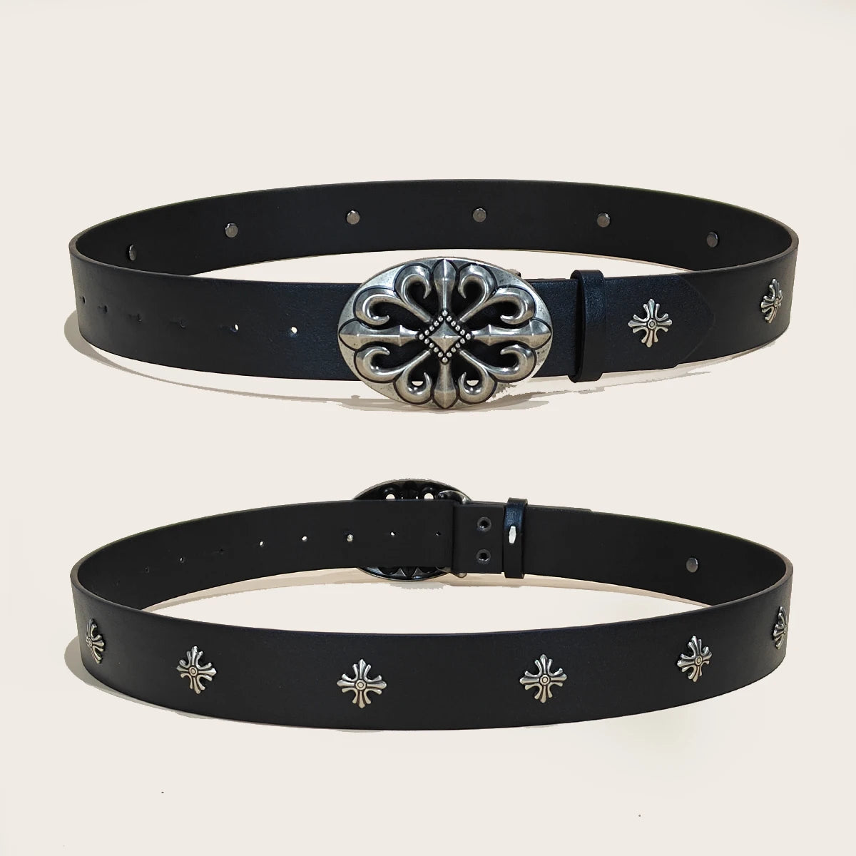 Cinturón Punk con Cruces y Tachas Y2K