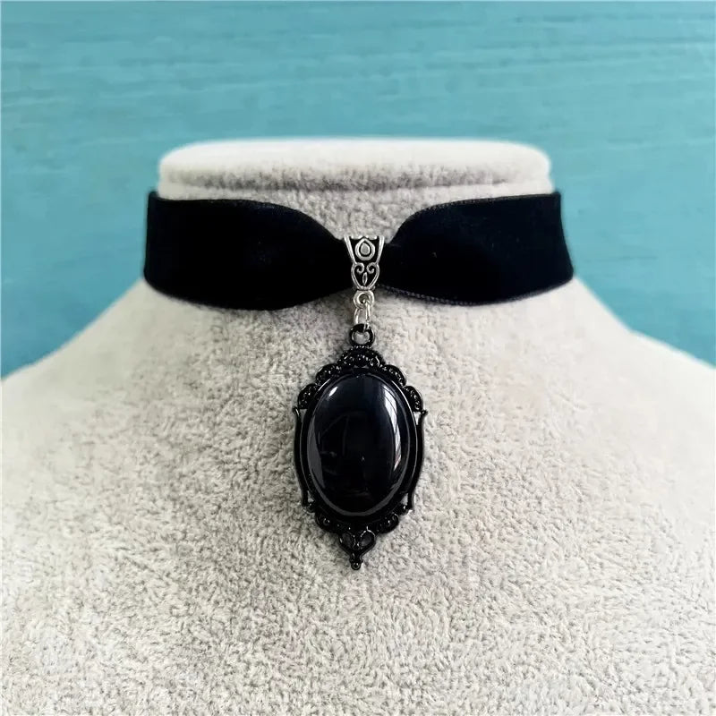 Choker Camafeo Gótico Vampiro Velvet